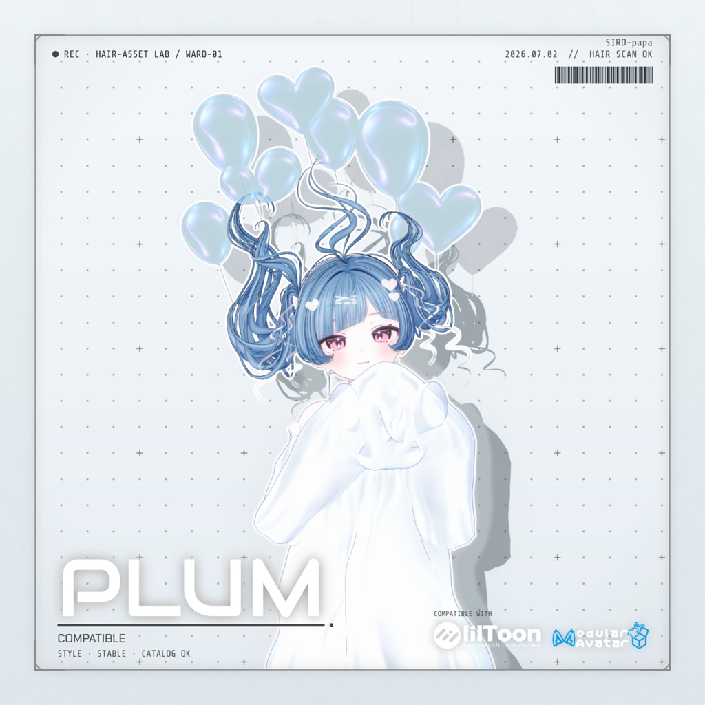 【13 avatars】【VRC Hair】SP-002 ツインテールヘア