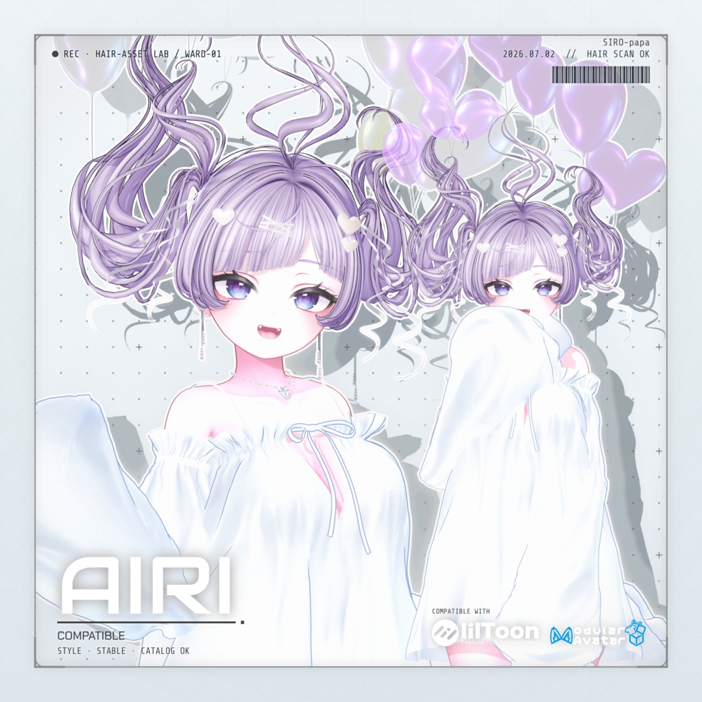 【13 avatars】【VRC Hair】SP-002 ツインテールヘア