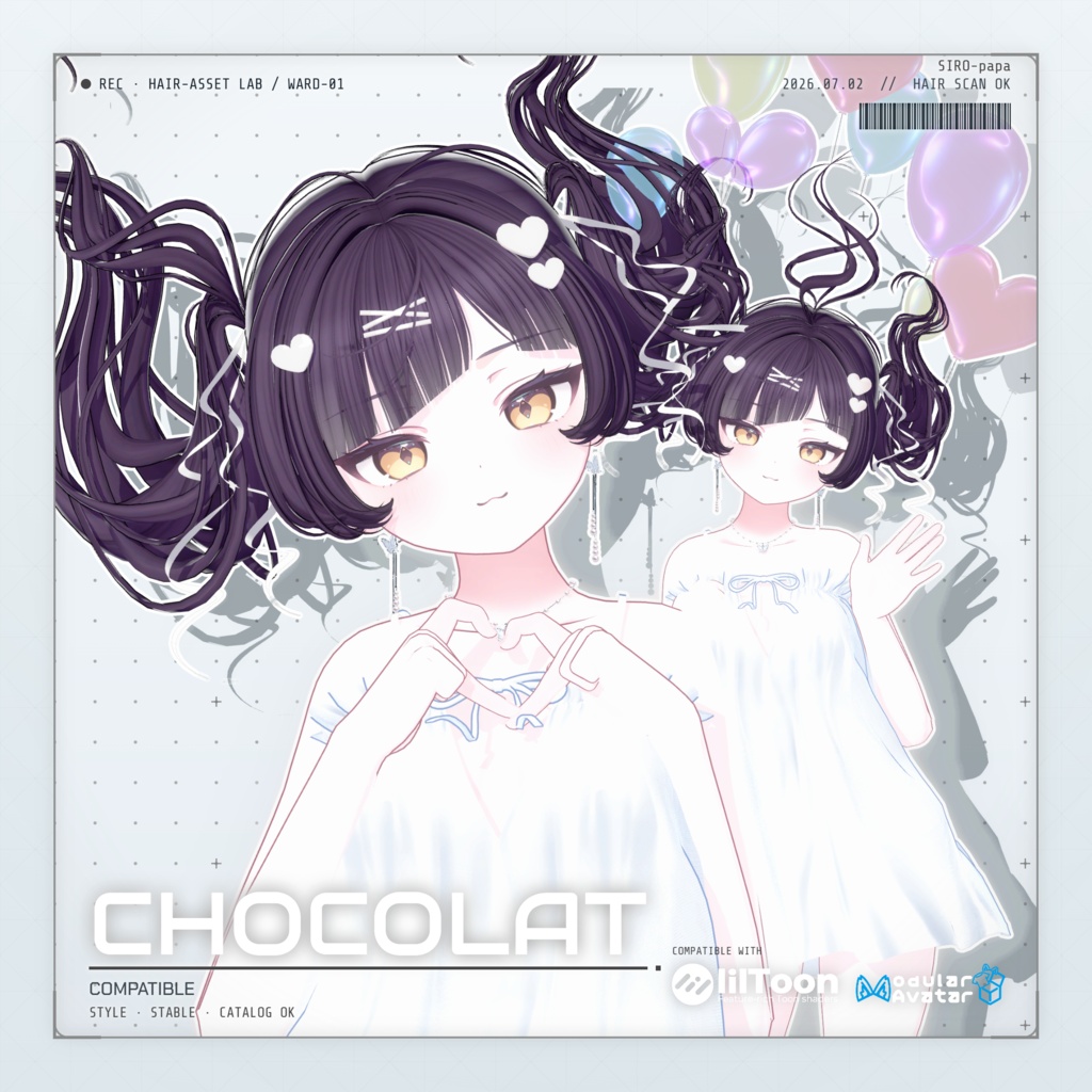 【13 avatars】【VRC Hair】SP-002 ツインテールヘア