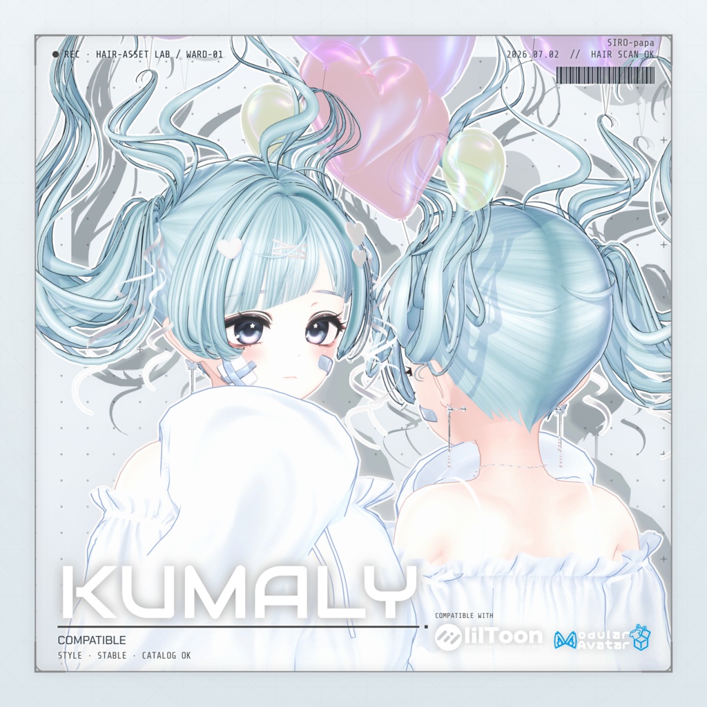 【13 avatars】【VRC Hair】SP-002 ツインテールヘア