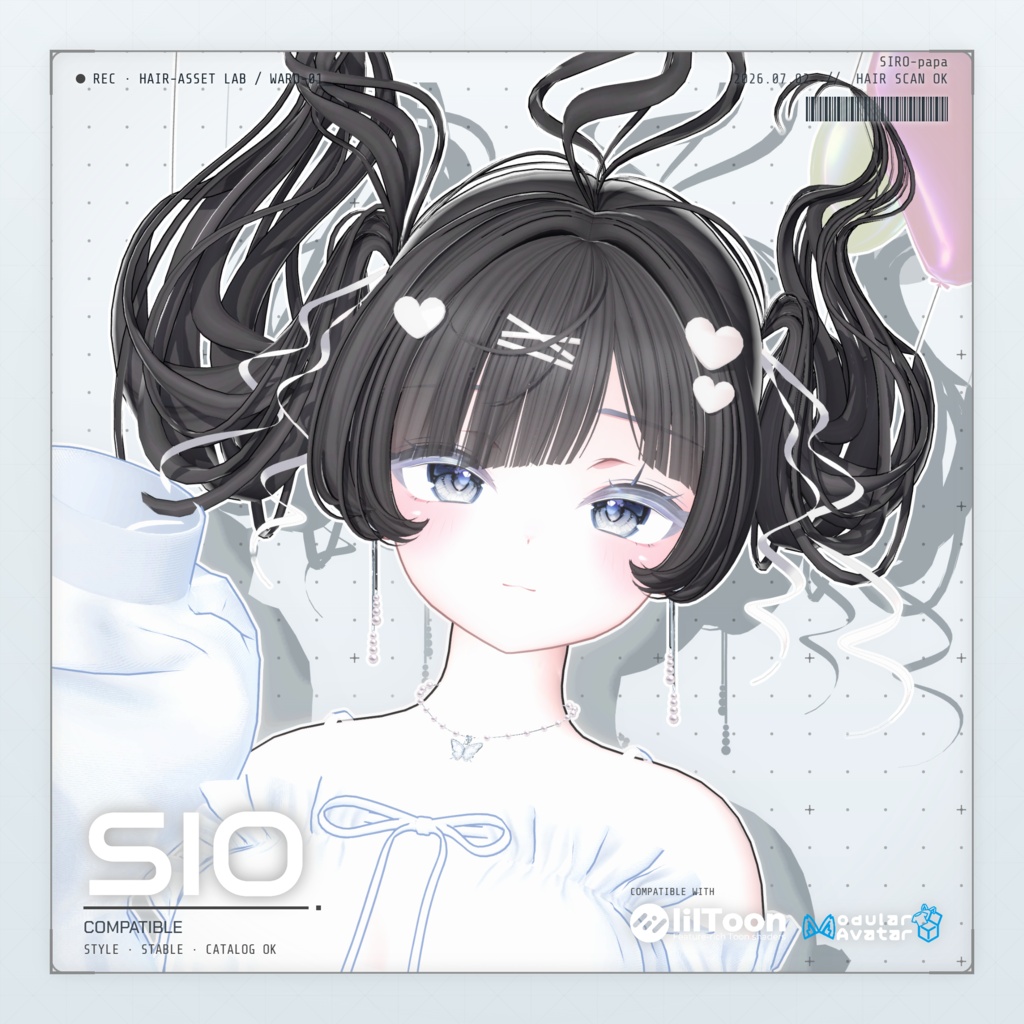 【13 avatars】【VRC Hair】SP-002 ツインテールヘア
