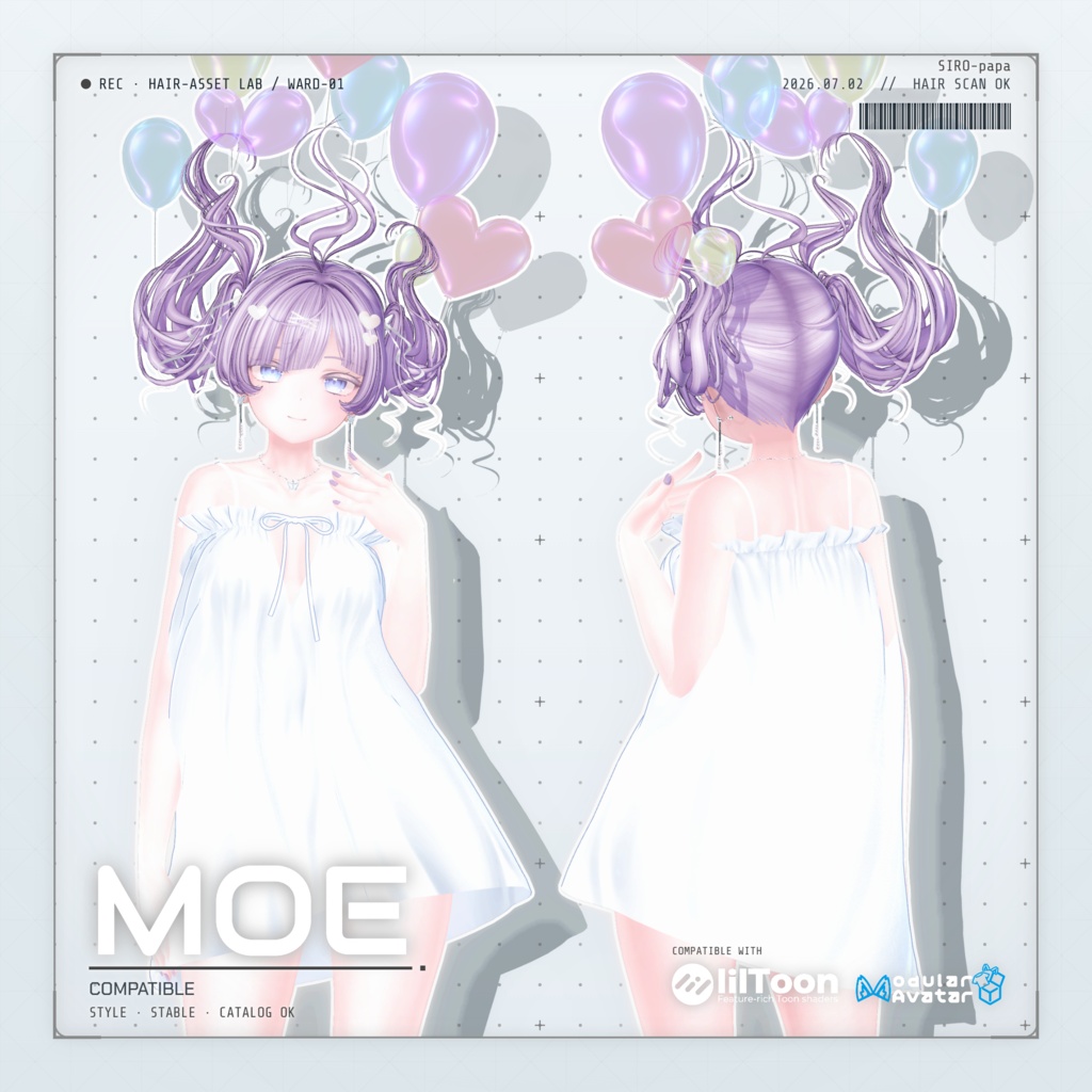 【13 avatars】【VRC Hair】SP-002 ツインテールヘア