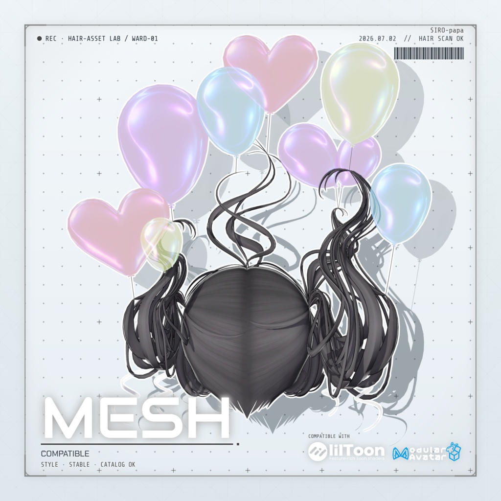 【13 avatars】【VRC Hair】SP-002 ツインテールヘア