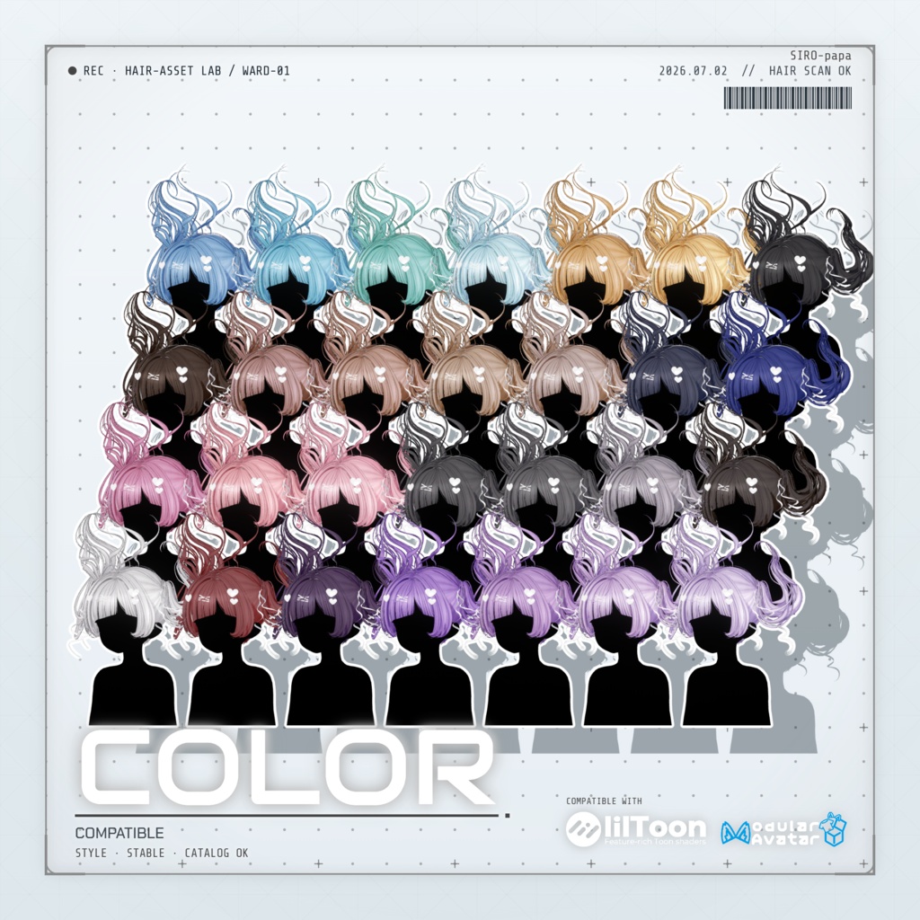 【13 avatars】【VRC Hair】SP-002 ツインテールヘア