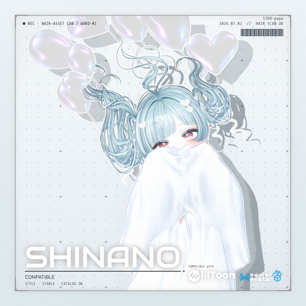【13 avatars】【VRC Hair】SP-002 ツインテールヘア