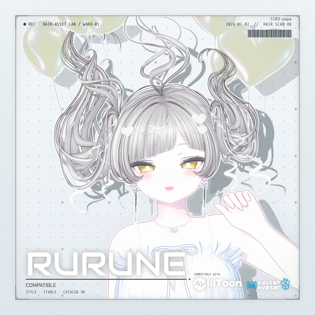 【13 avatars】【VRC Hair】SP-002 ツインテールヘア
