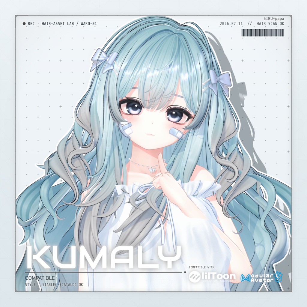 990円 → 600円【13 avatars】【VRC Hair】SP-003 ウェーブロングヘア