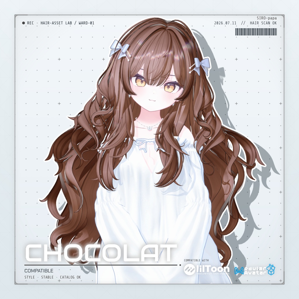 990円 → 600円【13 avatars】【VRC Hair】SP-003 ウェーブロングヘア