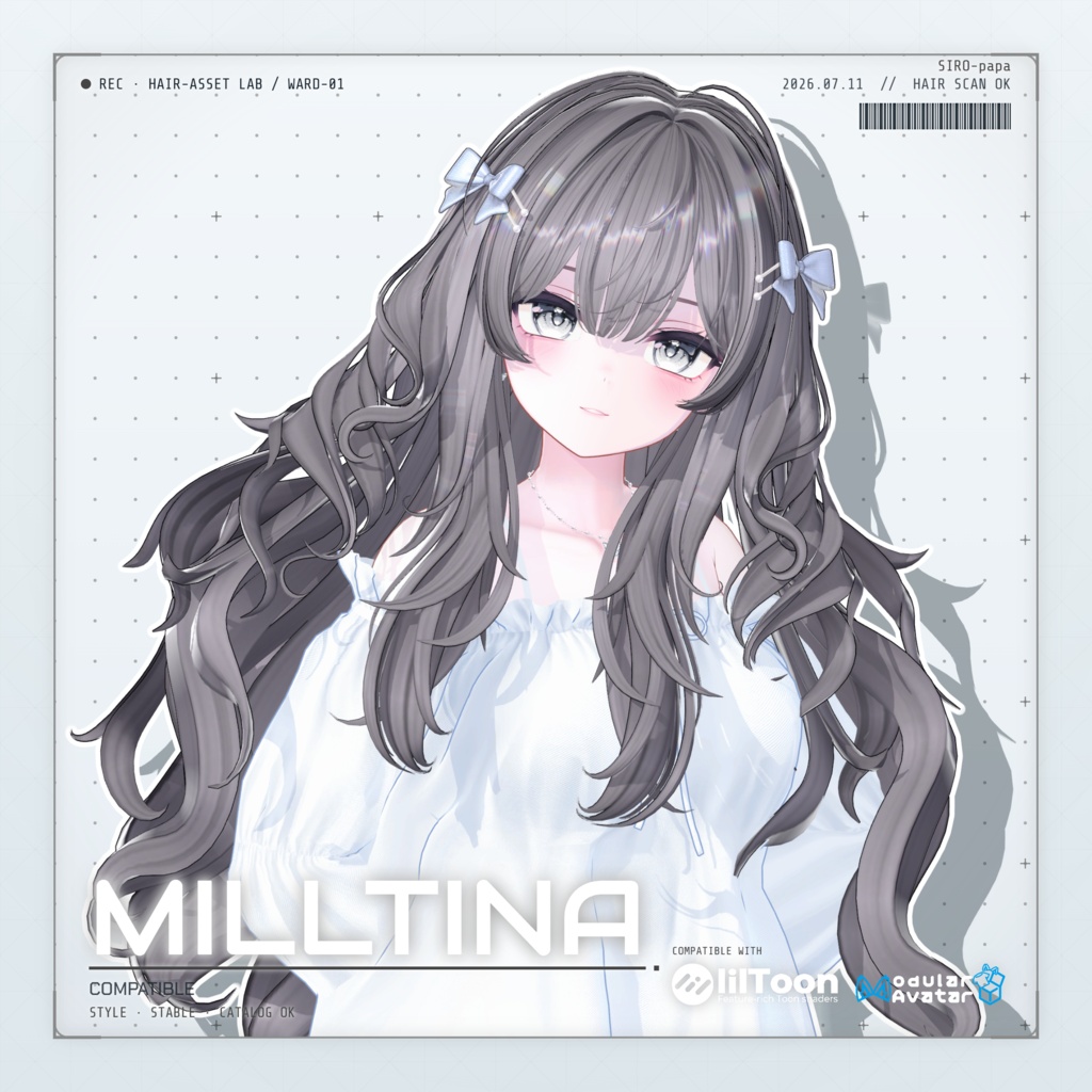 990円 → 600円【13 avatars】【VRC Hair】SP-003 ウェーブロングヘア