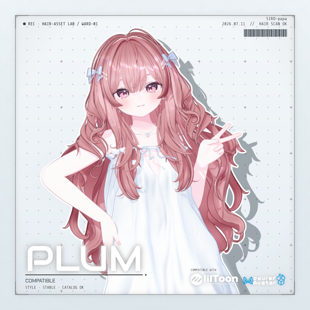 990円 → 600円【13 avatars】【VRC Hair】SP-003 ウェーブロングヘア