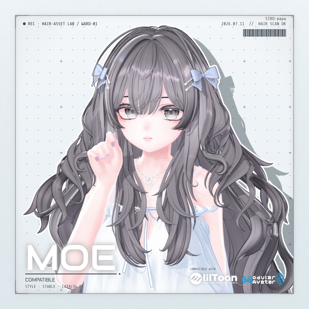 990円 → 600円【13 avatars】【VRC Hair】SP-003 ウェーブロングヘア