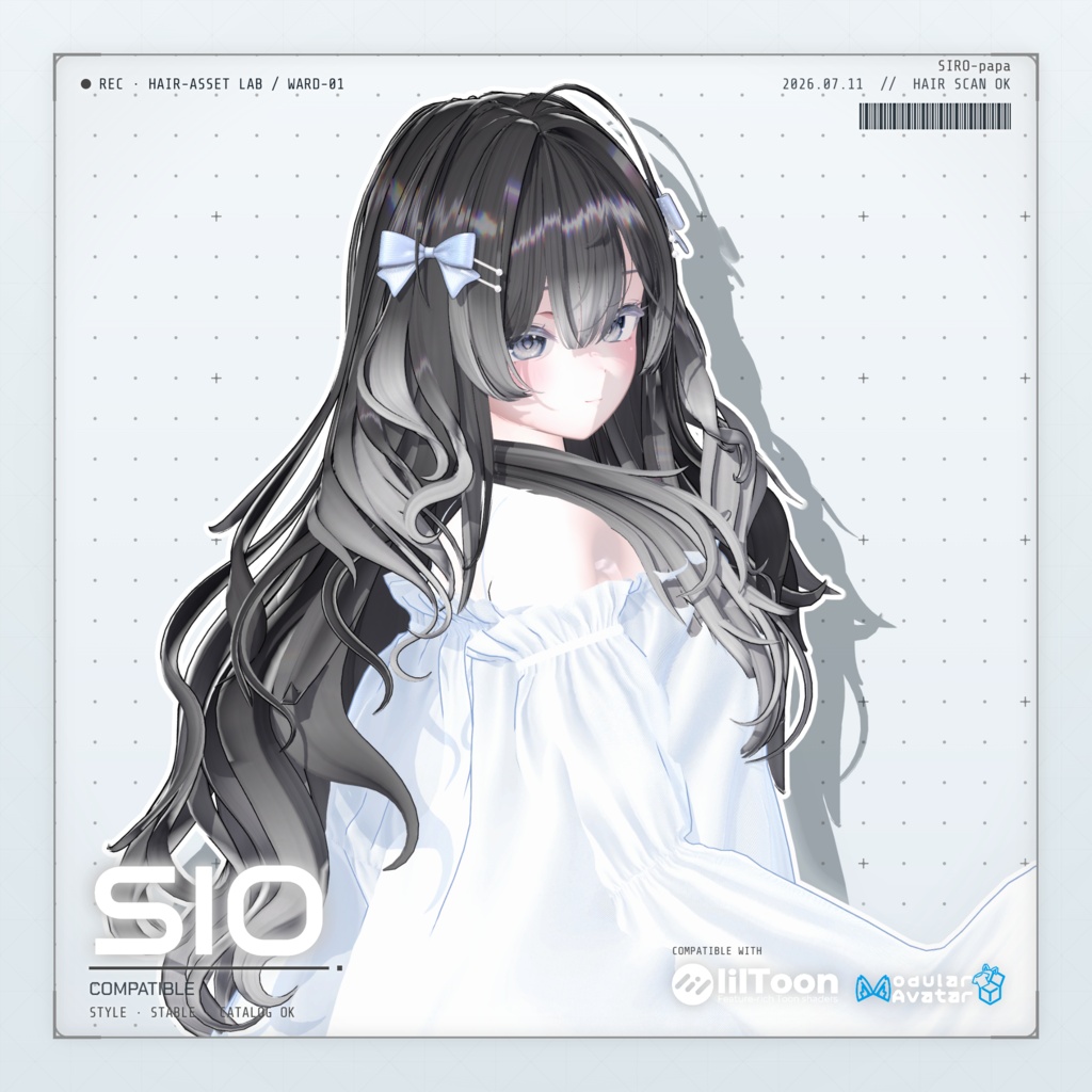990円 → 600円【13 avatars】【VRC Hair】SP-003 ウェーブロングヘア