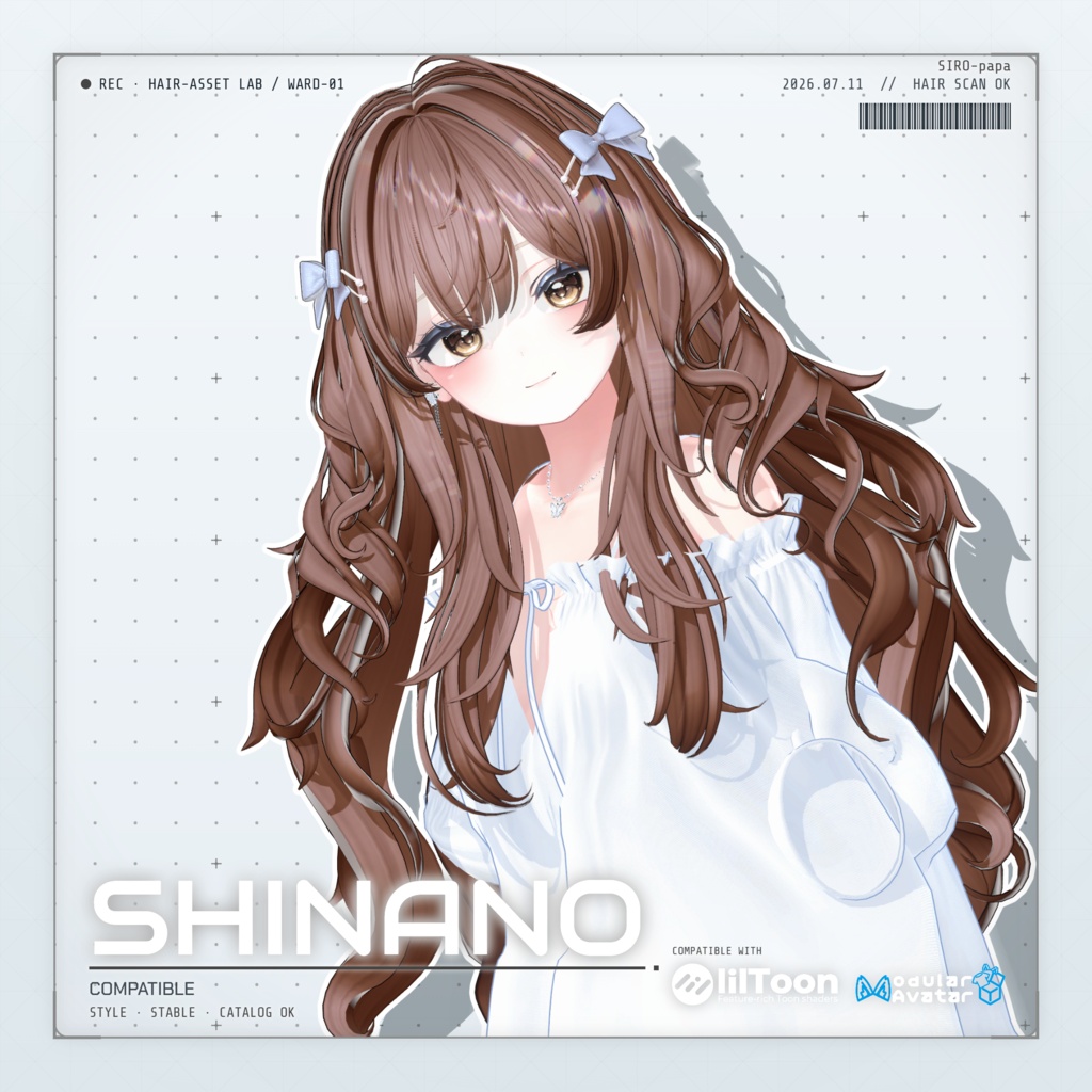 990円 → 600円【13 avatars】【VRC Hair】SP-003 ウェーブロングヘア