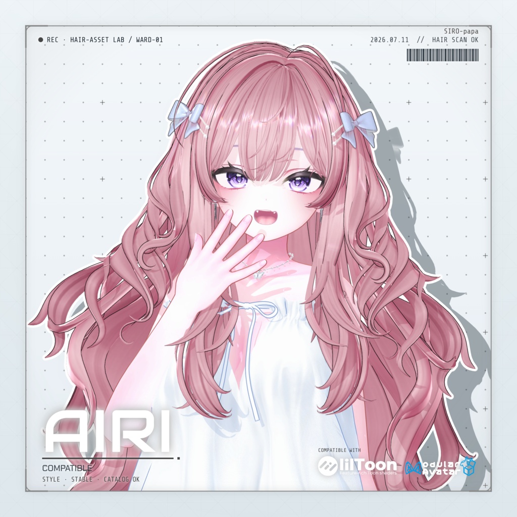 990円 → 600円【13 avatars】【VRC Hair】SP-003 ウェーブロングヘア