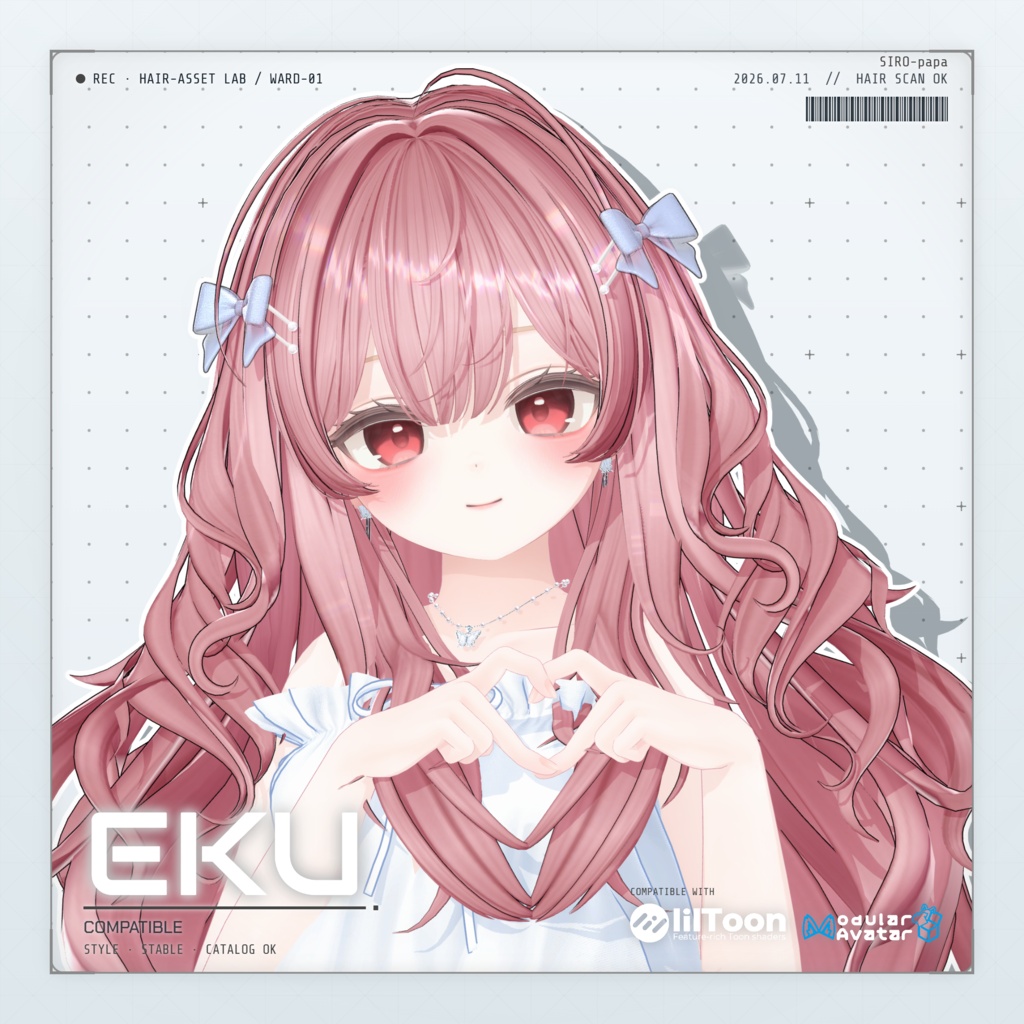 990円 → 600円【13 avatars】【VRC Hair】SP-003 ウェーブロングヘア