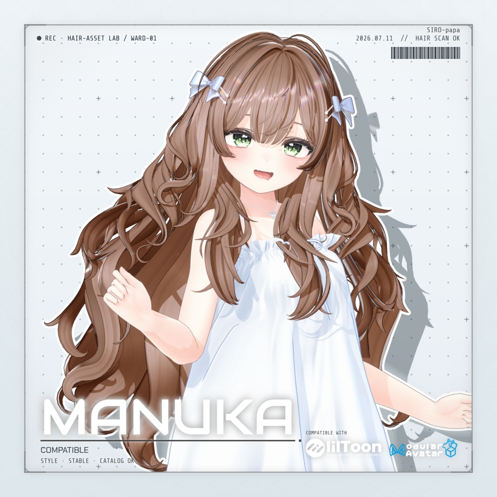 990円 → 600円【13 avatars】【VRC Hair】SP-003 ウェーブロングヘア