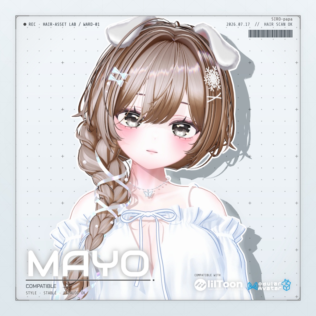 【13 avatars】【VRC Hair】SP-004 サイド三つ編みヘア