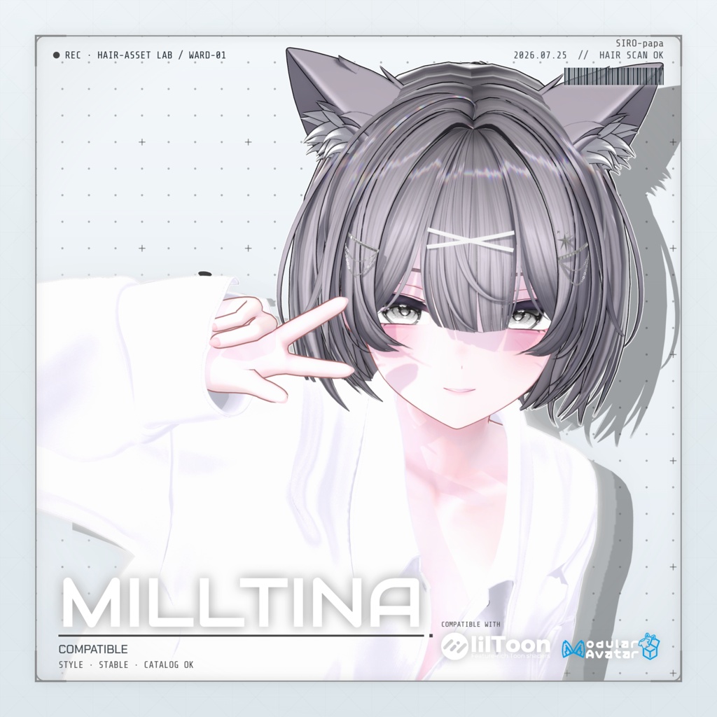 【13 avatars】【VRC Hair】SP-005 レイヤーショートボブヘア