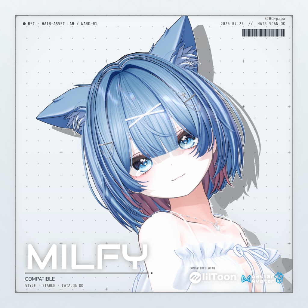 【13 avatars】【VRC Hair】SP-005 レイヤーショートボブヘア