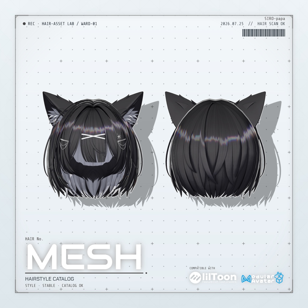 【13 avatars】【VRC Hair】SP-005 レイヤーショートボブヘア