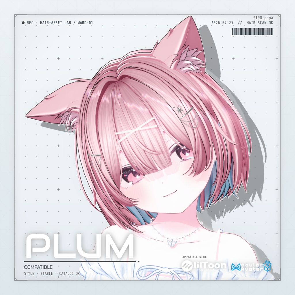 【13 avatars】【VRC Hair】SP-005 レイヤーショートボブヘア