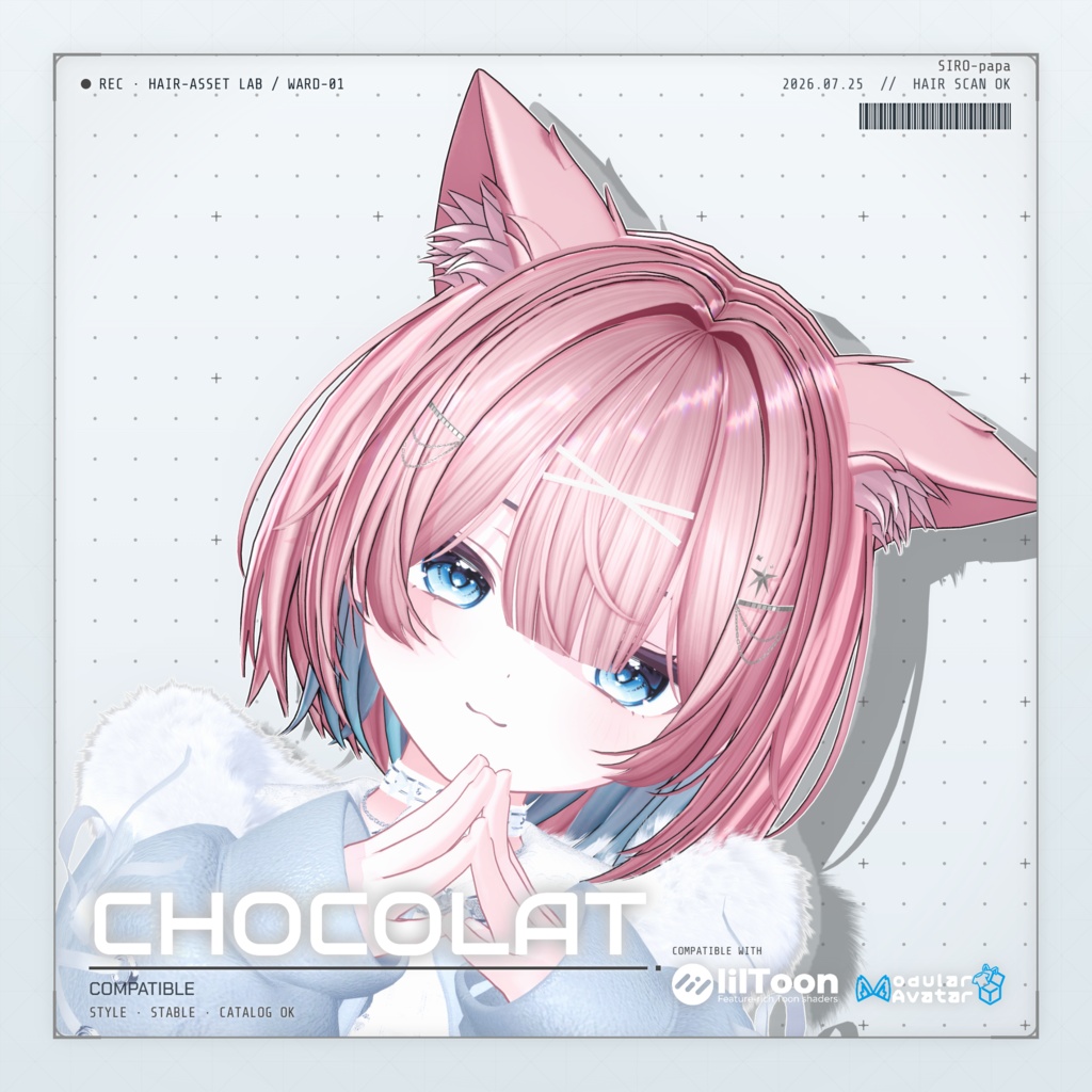 【13 avatars】【VRC Hair】SP-005 レイヤーショートボブヘア
