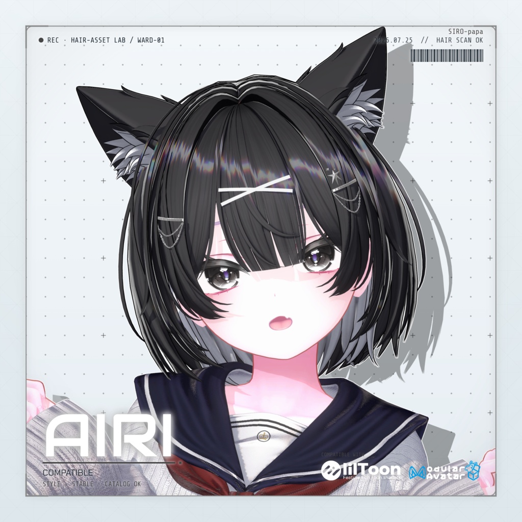 【13 avatars】【VRC Hair】SP-005 レイヤーショートボブヘア