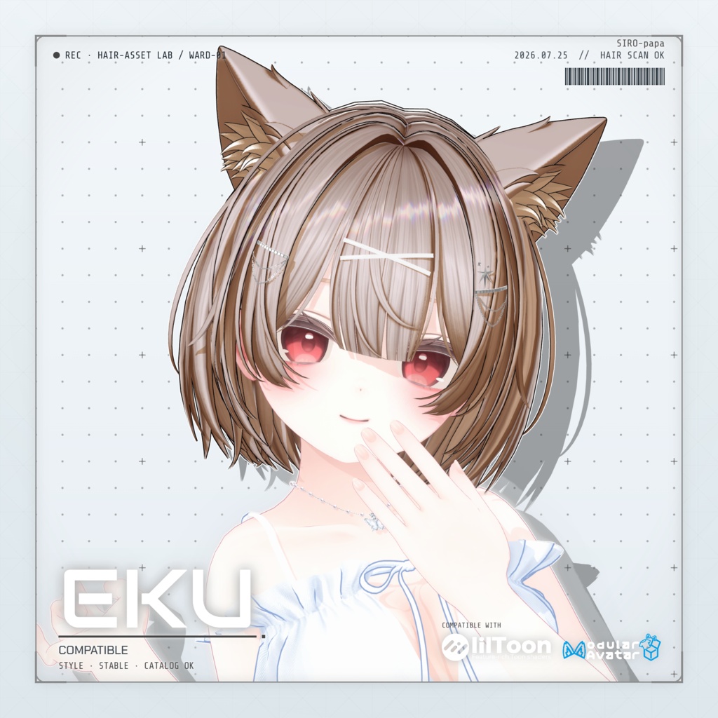 【13 avatars】【VRC Hair】SP-005 レイヤーショートボブヘア