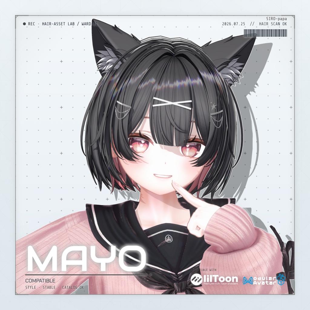 【13 avatars】【VRC Hair】SP-005 レイヤーショートボブヘア