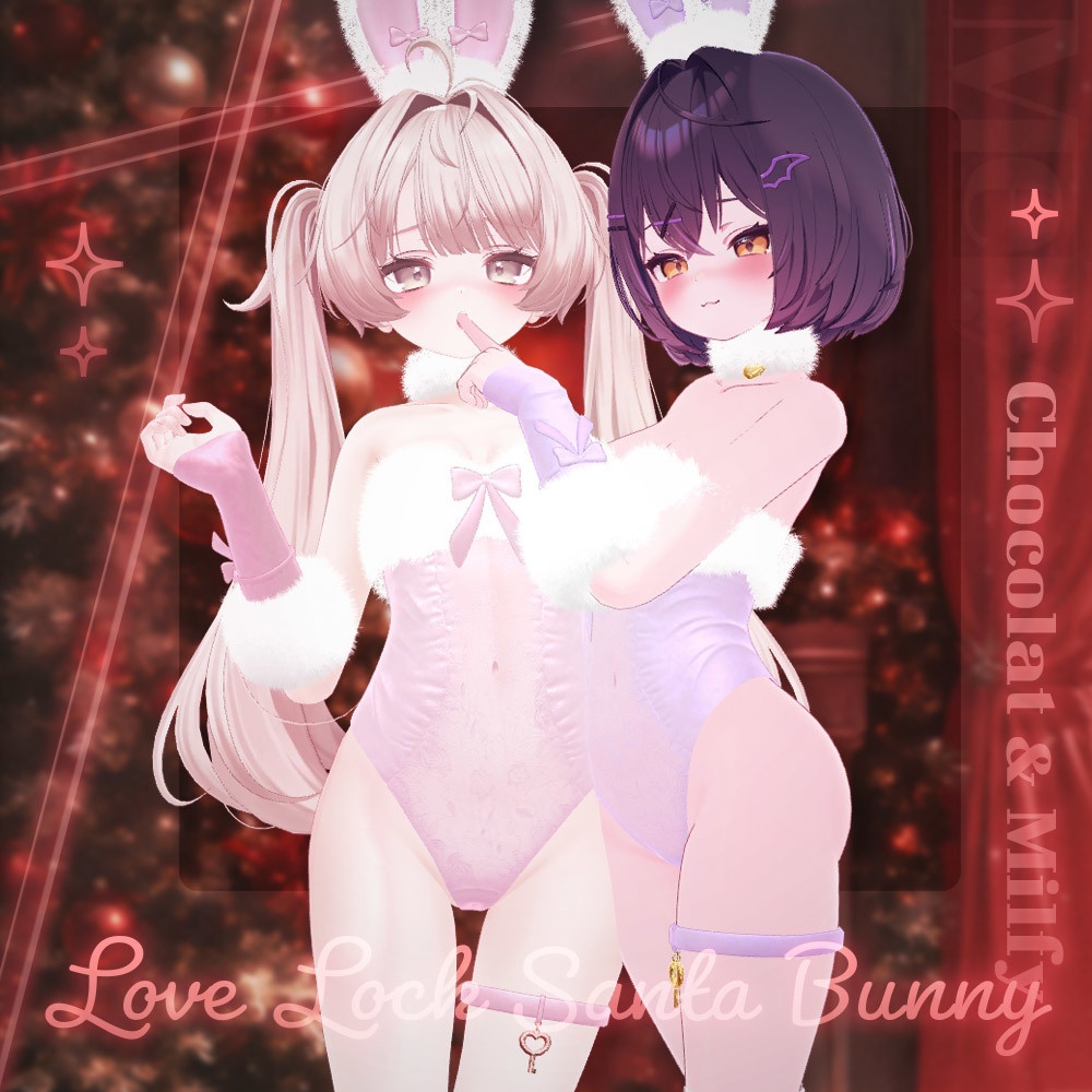 💥SALE💥 ⟦VRC想定⟧ 🎅🏻LoveLock Santa Bunny🐰 ♥ 6Avatar ♥