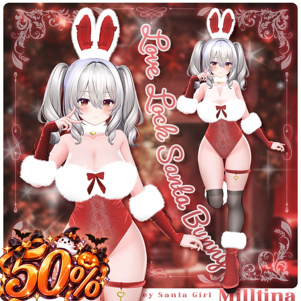 ⟦VRC 6アバター対応⟧ 🎅🏻LoveLock Santa Bunny🐰 ♥ 6Avatar ♥