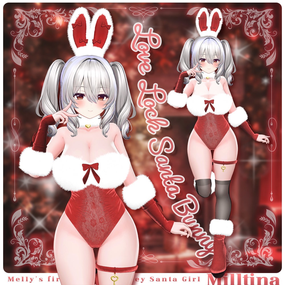 ⟦VRC 6アバター対応⟧ 🎅🏻LoveLock Santa Bunny🐰 ♥ 6Avatar ♥