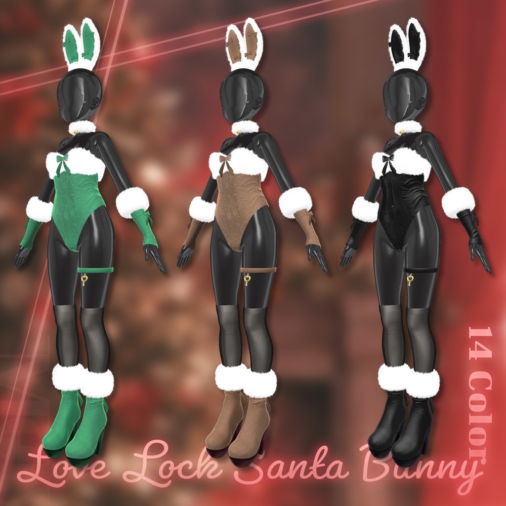 💥SALE💥 ⟦VRC想定⟧ 🎅🏻LoveLock Santa Bunny🐰 ♥ 6Avatar ♥