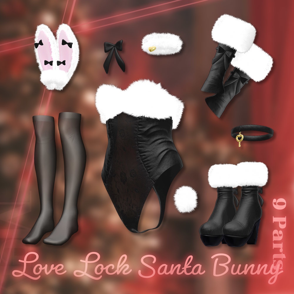 💥SALE💥 ⟦VRC想定⟧ 🎅🏻LoveLock Santa Bunny🐰 ♥ 6Avatar ♥