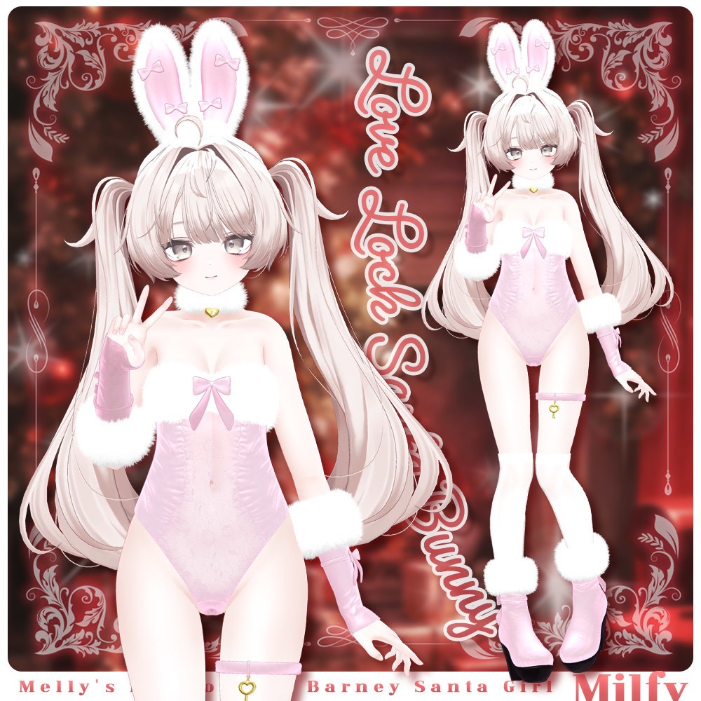 ⟦VRC 6アバター対応⟧ 🎅🏻LoveLock Santa Bunny🐰 ♥ 6Avatar ♥