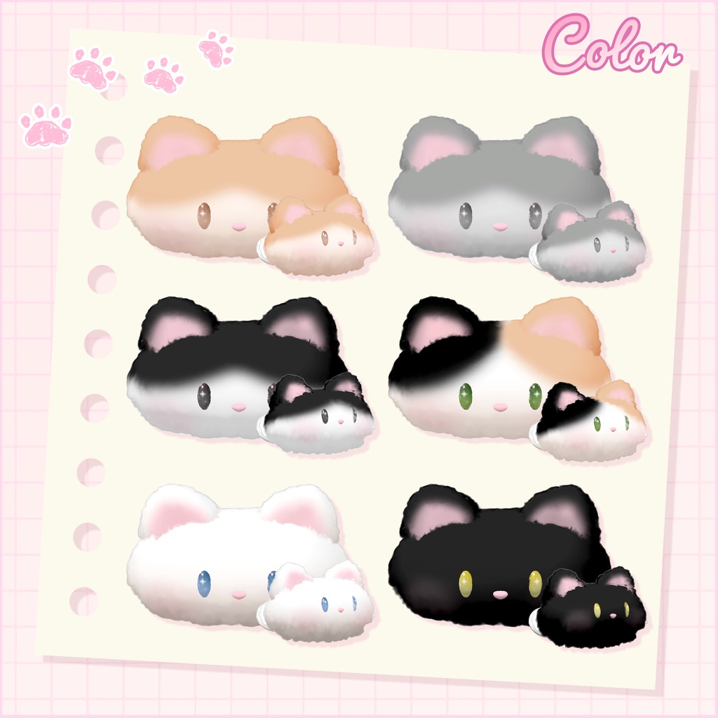 ♥️FREE♥️ ⟦VRC⟧ 😻 マシュマロ Mely Cat hairpin 🐈 ♥ 8Avatar ♥