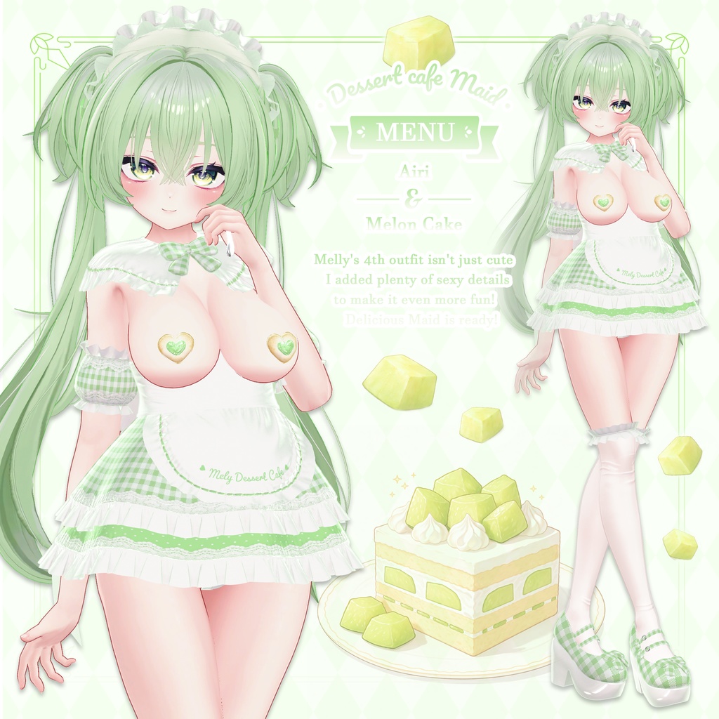 ❤️SALE❤️ ⟦VRC 10アバター対応⟧ 🍰 Dessert cafe Maid 🍰 ♥ 10Avatar ♥