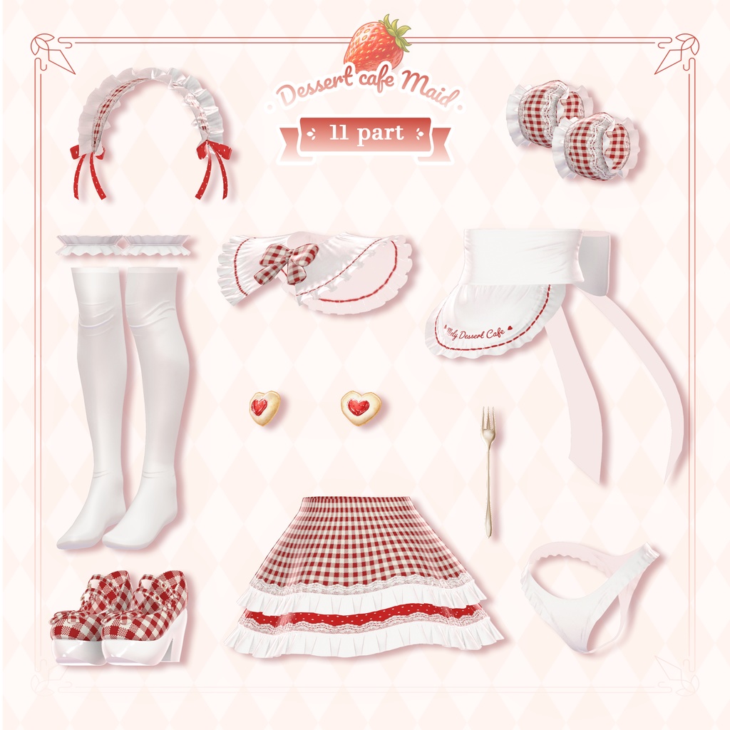 ❤️SALE❤️ ⟦VRC 10アバター対応⟧ 🍰 Dessert cafe Maid 🍰 ♥ 10Avatar ♥