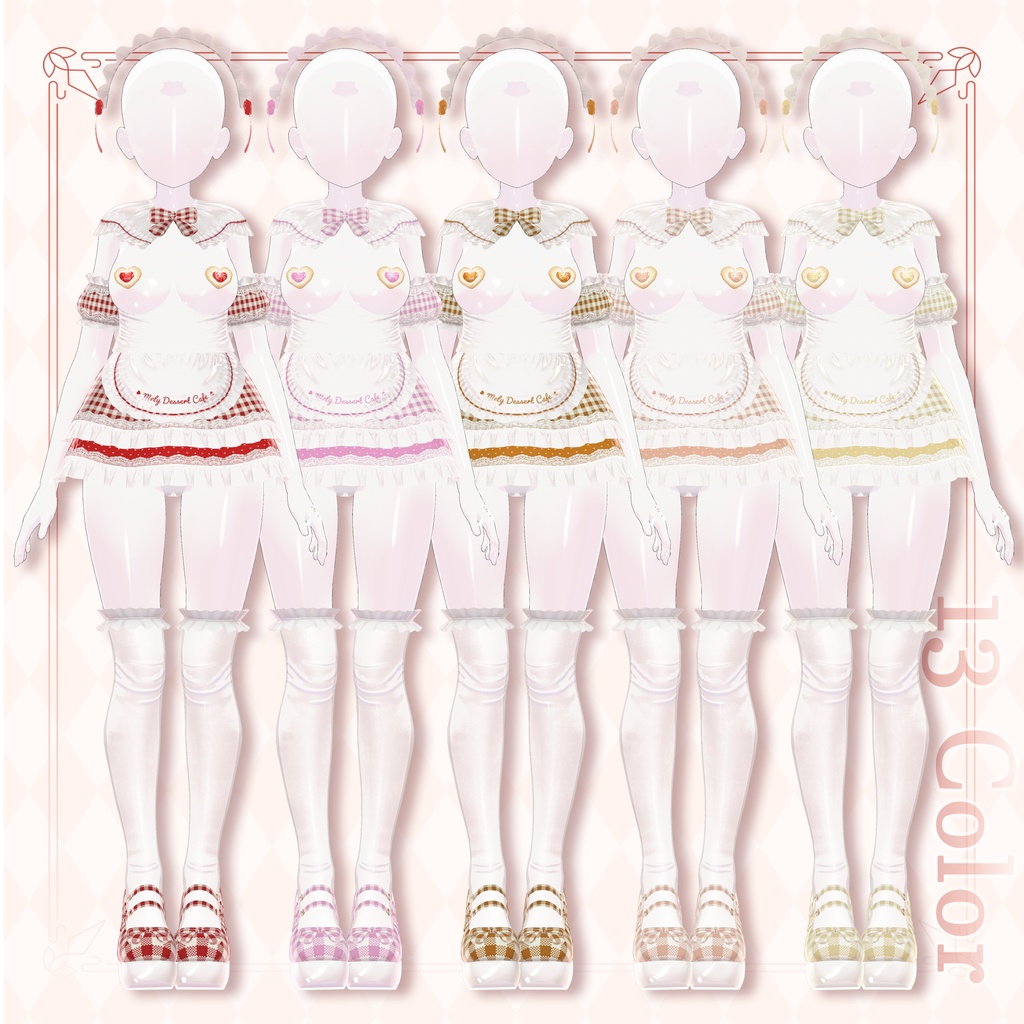❤️SALE❤️ ⟦VRC 10アバター対応⟧ 🍰 Dessert cafe Maid 🍰 ♥ 10Avatar ♥