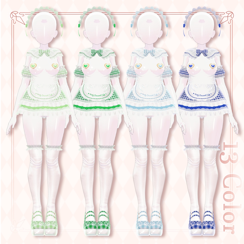 ❤️SALE❤️ ⟦VRC 10アバター対応⟧ 🍰 Dessert cafe Maid 🍰 ♥ 10Avatar ♥