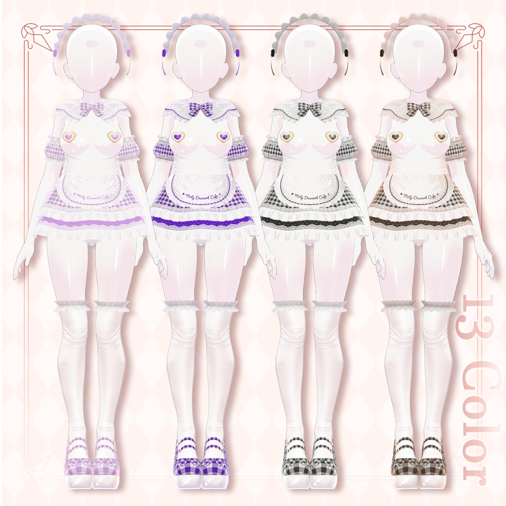 ❤️SALE❤️ ⟦VRC 10アバター対応⟧ 🍰 Dessert cafe Maid 🍰 ♥ 10Avatar ♥