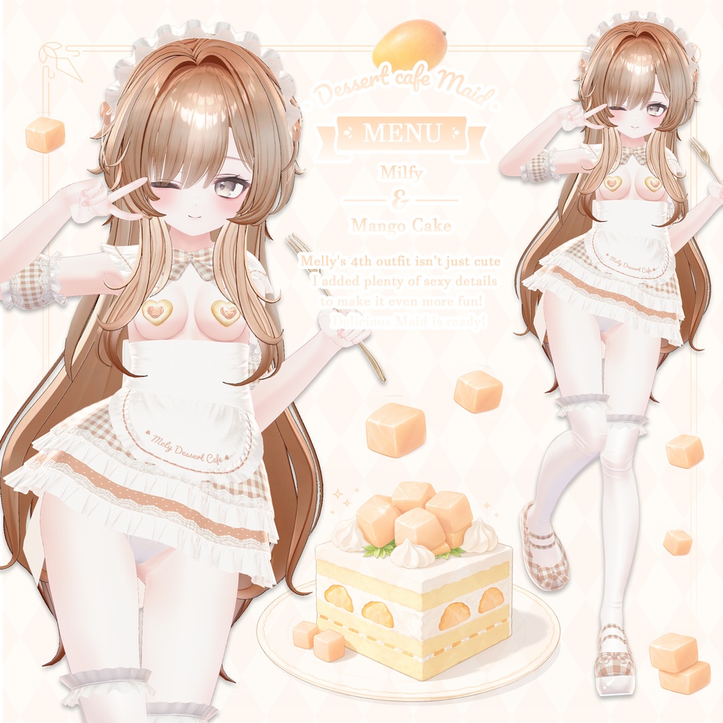 ❤️SALE❤️ ⟦VRC 10アバター対応⟧ 🍰 Dessert cafe Maid 🍰 ♥ 10Avatar ♥
