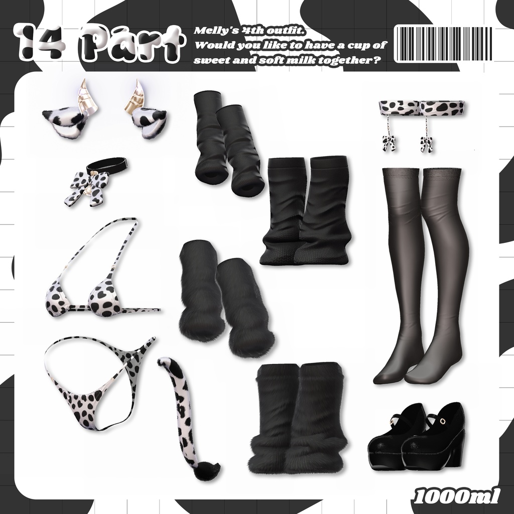 ❤️50%❤️ 1800 JPY ⟦VRC 3Dモデル⟧ 🐄 Milltina Package ♥ ミルティナパッケージ ♥