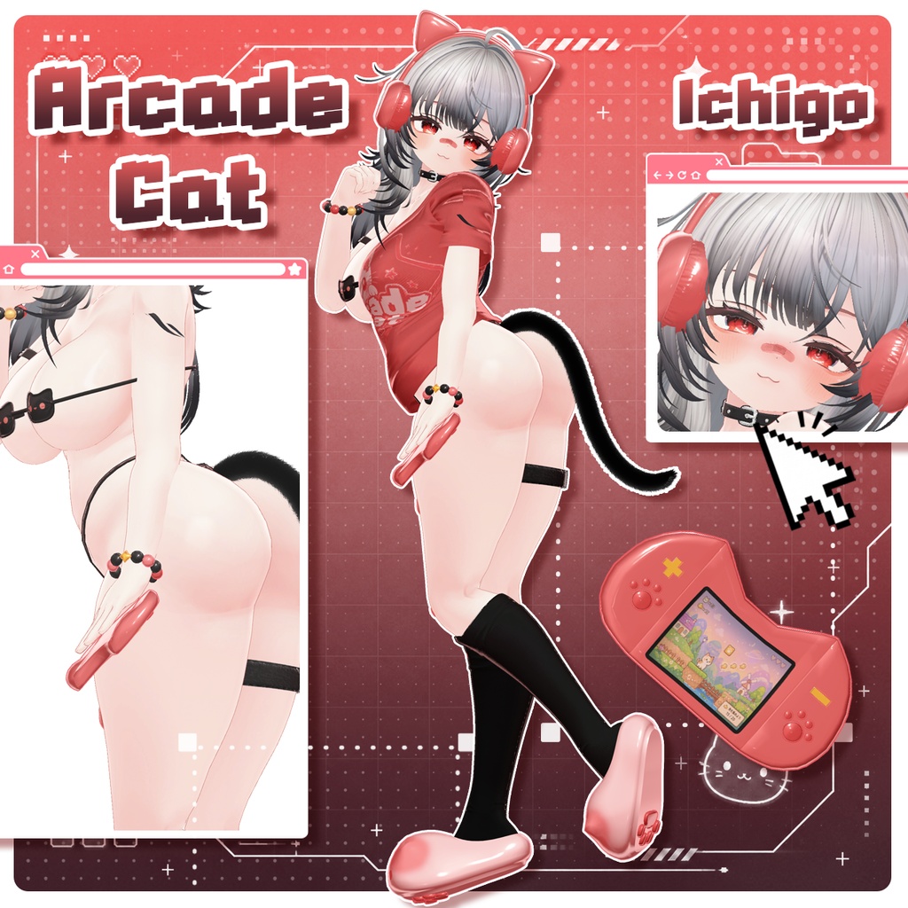 ❤️SALE❤️ ⟦VRC 10アバター対応⟧ 🎮 Arcade cat 🐈 ♥ 10Avatar ♥
