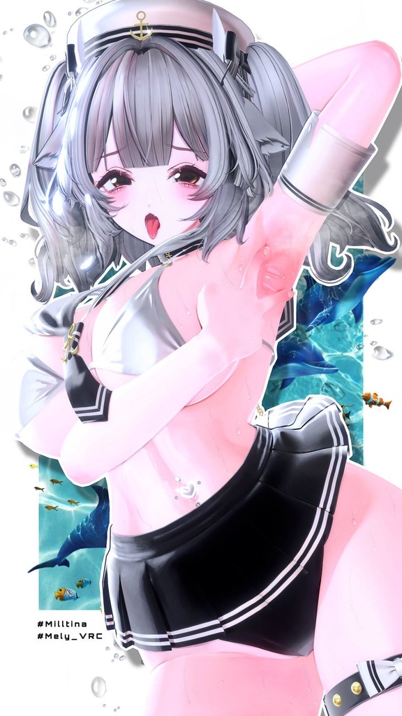 ⟦VRC 10アバター対応⟧ ⚓ Marine Dolphin Bikini 🐬 ♥ 10Avatar ♥