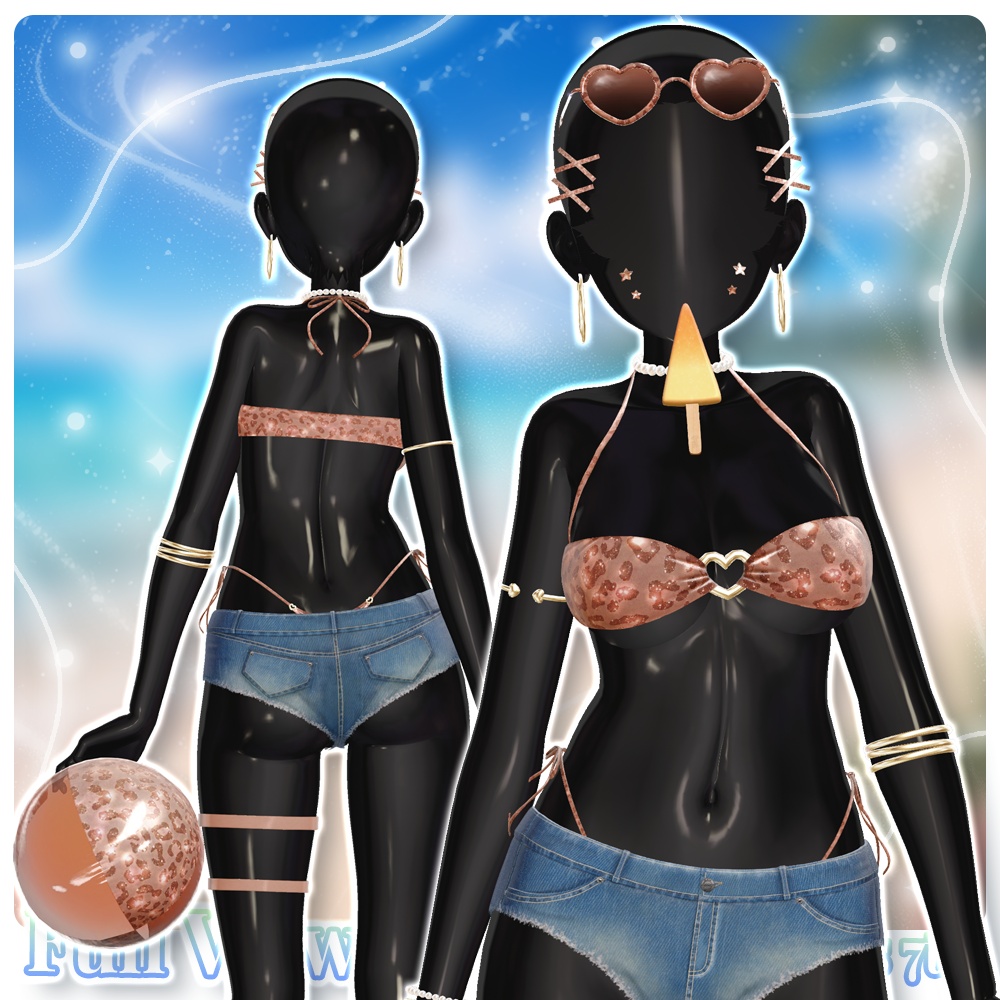 ❤️SALE❤️ ⟦VRC 12アバター対応⟧ 🌊 Ocean Sparkle Bikini ✨ ♥ 12Avatar ♥
