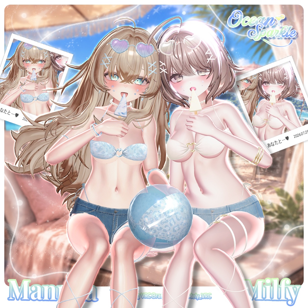 ❤️SALE❤️ ⟦VRC 12アバター対応⟧ 🌊 Ocean Sparkle Bikini ✨ ♥ 12Avatar ♥