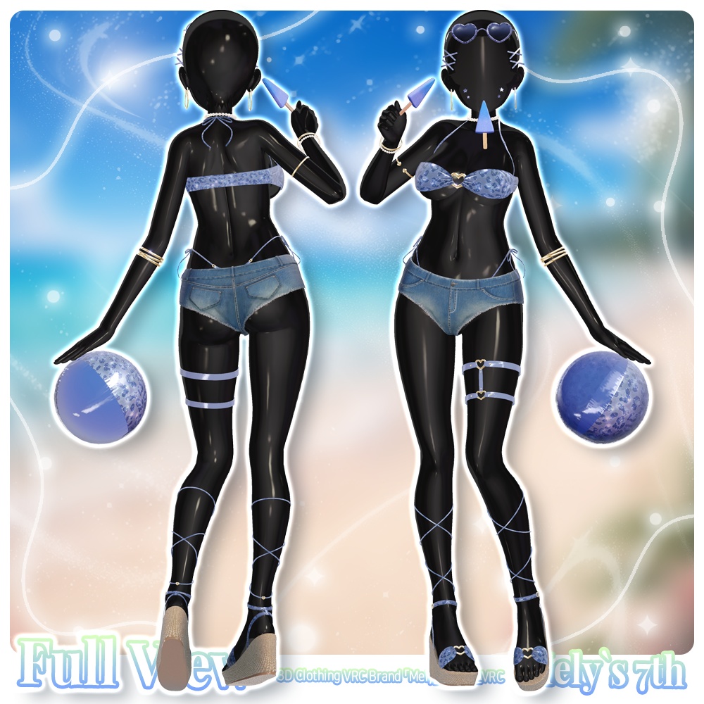 ❤️SALE❤️ ⟦VRC 12アバター対応⟧ 🌊 Ocean Sparkle Bikini ✨ ♥ 12Avatar ♥