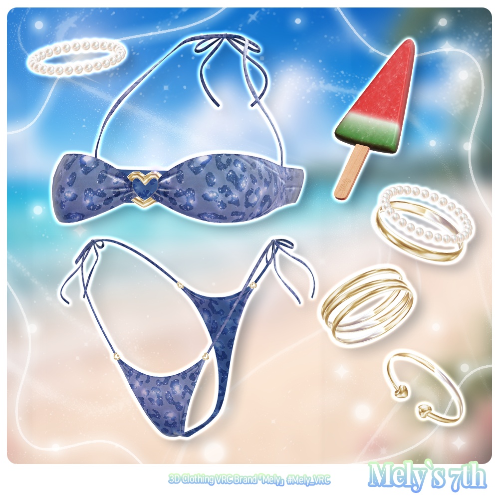 ❤️SALE❤️ ⟦VRC 12アバター対応⟧ 🌊 Ocean Sparkle Bikini ✨ ♥ 12Avatar ♥