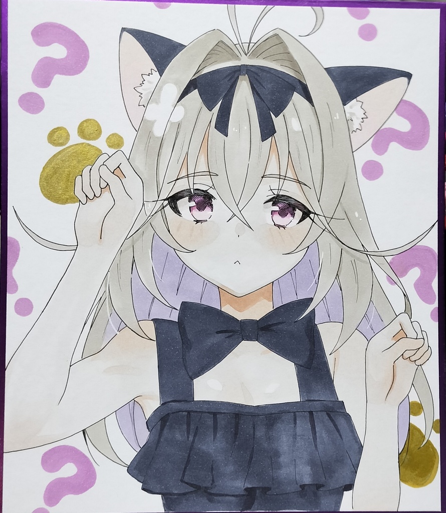 ハロウィン仮装猫耳るるか中色紙